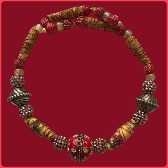 Fabric beads choker - Picture 3 of 10